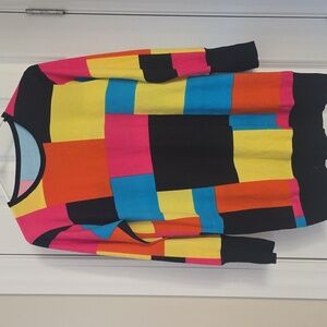 Colorful Patchwork Crew Neck Sweater